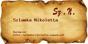 Szlamka Nikoletta névjegykártya